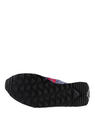 Shop Prada Low Top Knit Jacquard Fabric Sneakers In Multicolour