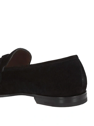 Shop Ferragamo Gancini Suede Leather Loafers In Black