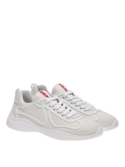 Shop Prada Tech Fabric And Rubber Lightweight Sneakers In White
