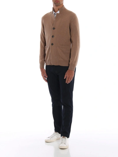 Shop Brunello Cucinelli Camel Tone Cashmere Cardigan In Light Brown