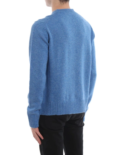 Shop Prada Sky Blue Shetland Wool Sweater In Light Blue