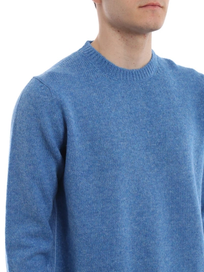 Shop Prada Sky Blue Shetland Wool Sweater In Light Blue