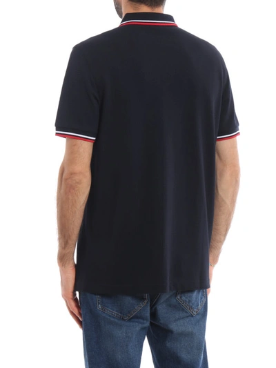 Shop Fred Perry Navy Cotton Pique Polo Shirt In Dark Blue
