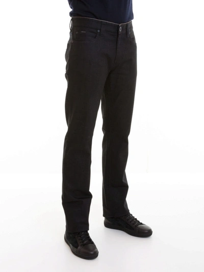 Shop Armani Collezioni 5 Pockets Bootcut Denim Jeans In Black