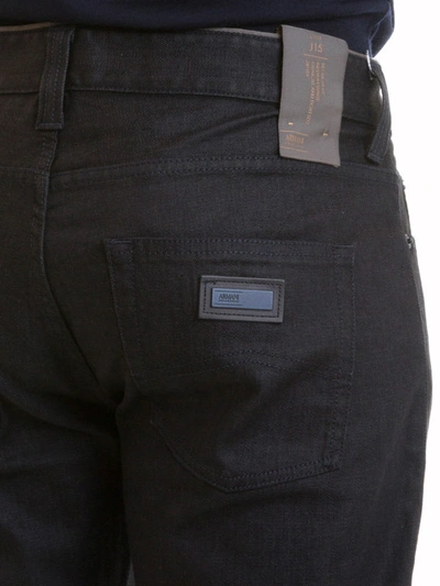 Shop Armani Collezioni 5 Pockets Bootcut Denim Jeans In Black