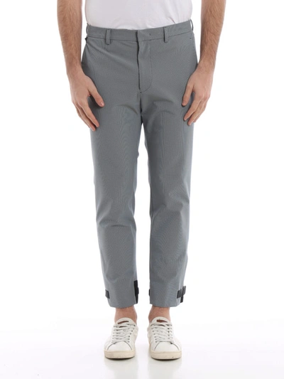 Shop Prada Light Blue Stretch Tech Fabric Trousers