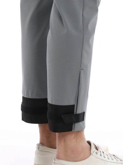 Shop Prada Light Blue Stretch Tech Fabric Trousers