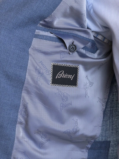 Shop Brioni Brunico Light Blue Blazer Jacket