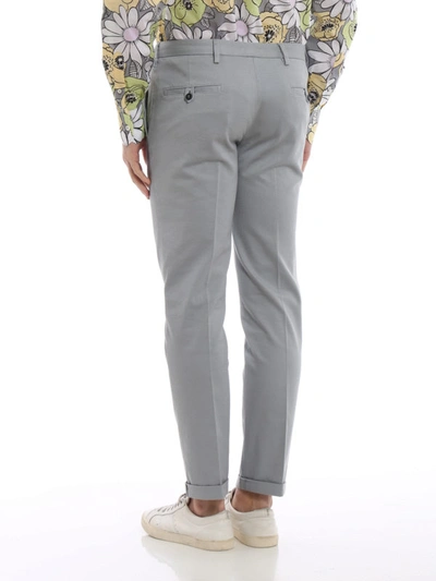 Shop Prada Drill Slim Fit Chinos In Light Grey