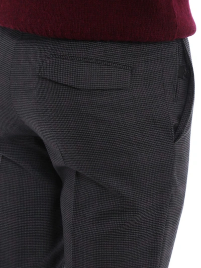 Shop Prada Houndstooth Wool Trousers In Grey