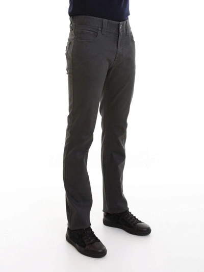 Shop Armani Collezioni 5 Pockets Bootcut Denim Jeans In Grey