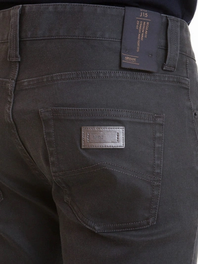 Shop Armani Collezioni 5 Pockets Bootcut Denim Jeans In Grey