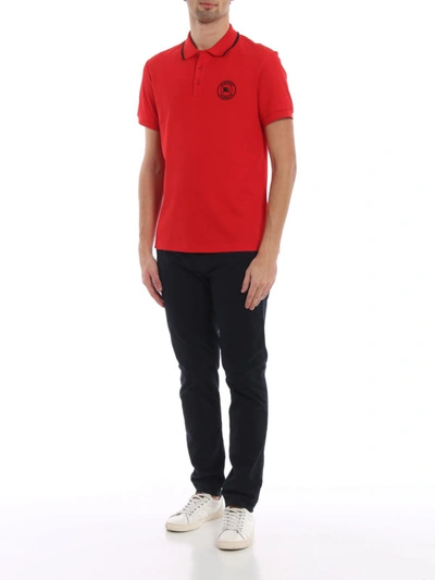 Shop Burberry Moreton Red Polo Shirt