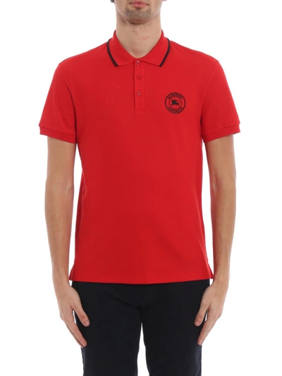 Shop Burberry Moreton Red Polo Shirt