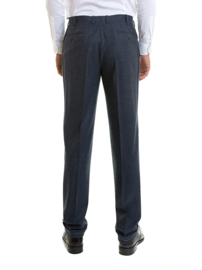 Shop Brioni Tigullio Wool Tailored Trousers In Dark Blue