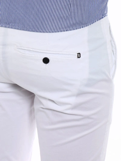 Shop Dondup Gaubert Solid White Cotton Shorts