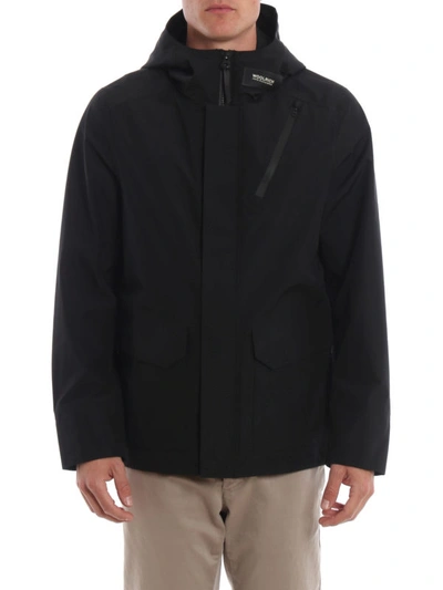 Shop Woolrich Pro Ocean Rudder Hooded Black Jacket