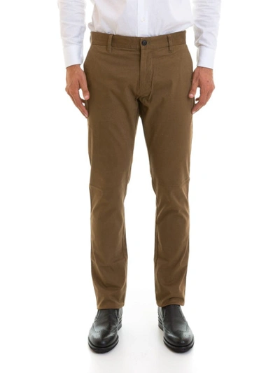 Shop Emporio Armani Fustian Chino Trousers In Brown