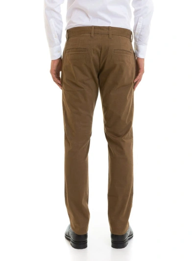 Shop Emporio Armani Fustian Chino Trousers In Brown