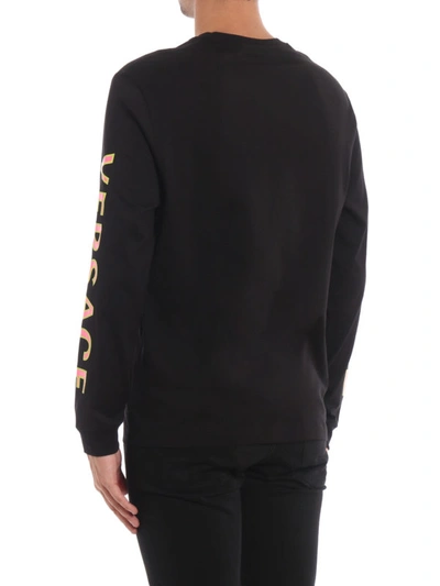 Shop Versace Medusa Head Print Long Sleeve Sweatshirt In Black
