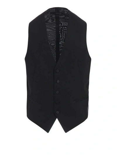 Shop Tagliatore Brian Super 110s Wool Waistcoat In Black