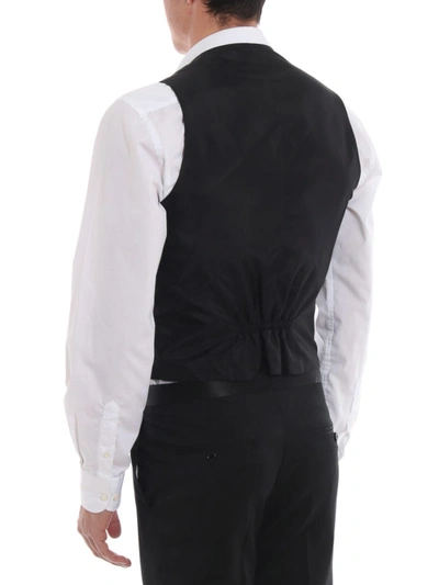 Shop Tagliatore Brian Super 110s Wool Waistcoat In Black