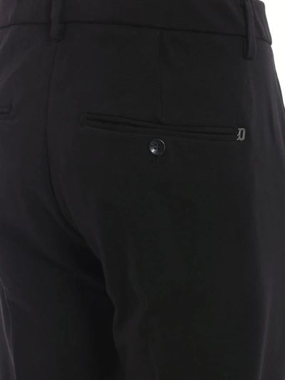 Shop Dondup Gaubert Black Jersey Chino Trousers