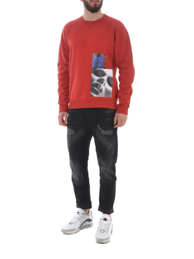 Shop Dsquared2 Mert  Marcus 1994 Red Cotton Sweatshirt