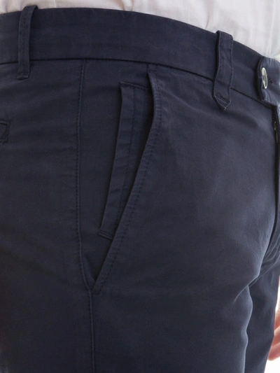 Shop Corneliani Stretch Cotton Tailored Shorts In Dark Blue