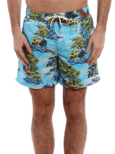 Shop Polo Ralph Lauren Traveler Swim Shorts In Multicolour