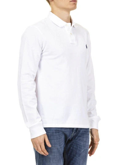 Shop Polo Ralph Lauren White Cotton Long Sleeve Polo Shirt