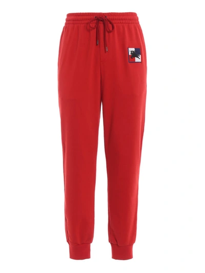 Shop Burberry Munley Red Jogging Pants
