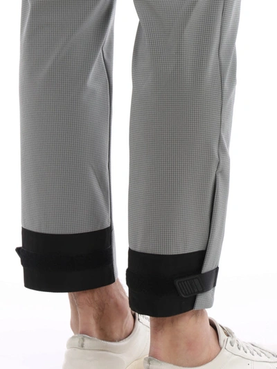 Shop Prada Patterned Stretch Tech Fabric Trousers In Light Grey