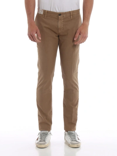 Shop Incotex Pattern 15 Micro Patterned Cotton Trousers In Brown