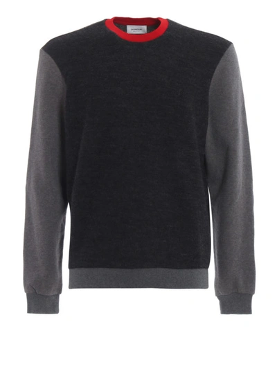 Shop Dondup Sweatshirt-inspired Merino Wool Crewneck In Dark Grey