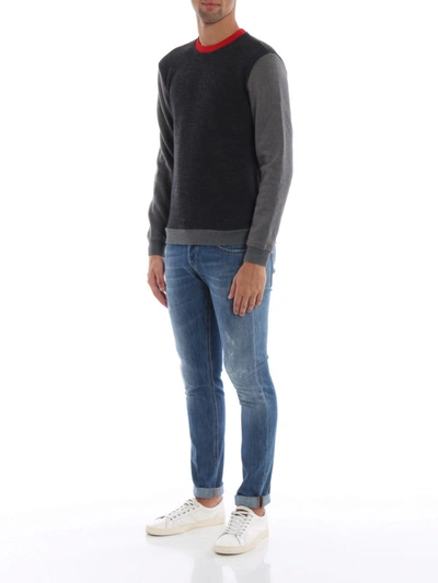 Shop Dondup Sweatshirt-inspired Merino Wool Crewneck In Dark Grey
