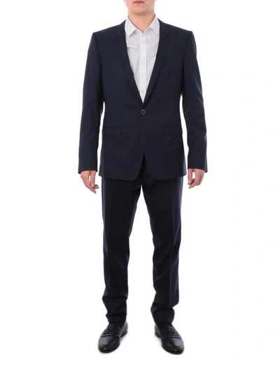 Shop Dolce & Gabbana Dark Blue Cotton Two-piece Suit