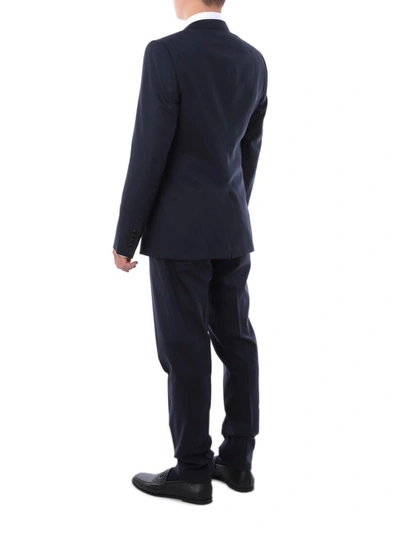 Shop Dolce & Gabbana Dark Blue Cotton Two-piece Suit