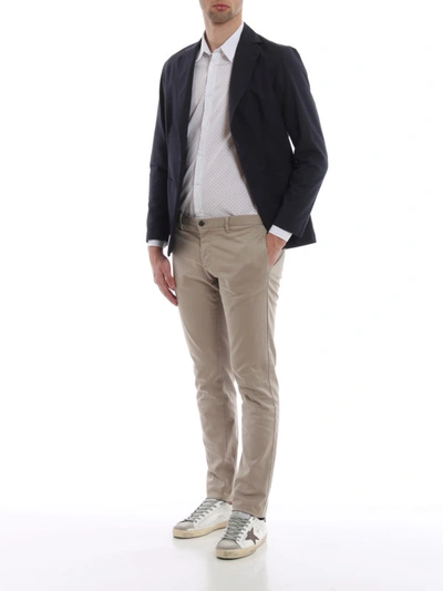 Shop Lardini Egama Blue Cotton Blazer