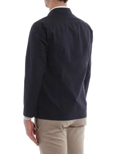 Shop Lardini Egama Blue Cotton Blazer