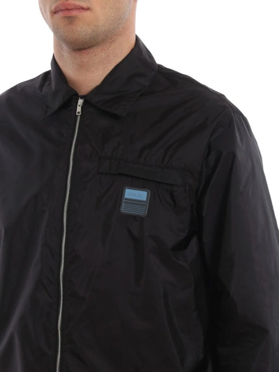 Shop Prada Black Lightweight Nylon Windbreaker