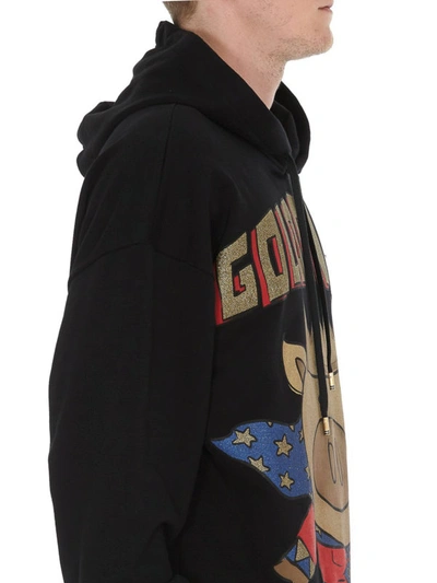 Shop Dolce & Gabbana Golden Pig Print Hoodie In Black