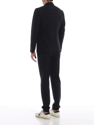 Shop Z Zegna Techmerino Two-piece Comfort Suit In Dark Blue