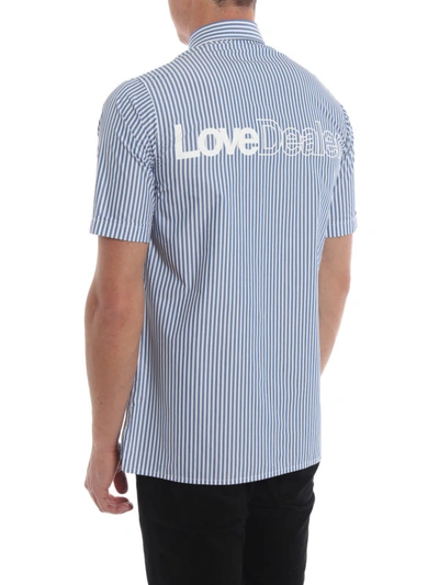 Shop Golden Goose Howard Striped Shirt In Light Blue