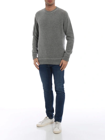 Shop Dondup Sweatshirt Style Alpaca Blend Sweater In Grey