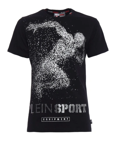 Shop Philipp Plein Out Printed Cotton T-shirt In Black