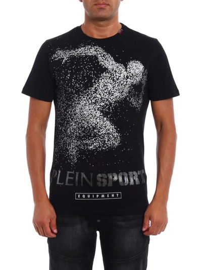 Shop Philipp Plein Out Printed Cotton T-shirt In Black