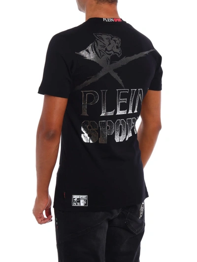 Shop Philipp Plein Out Printed Cotton T-shirt In Black