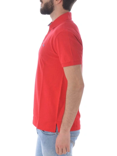 Shop Etro Red Cotton Piquet Polo Shirt