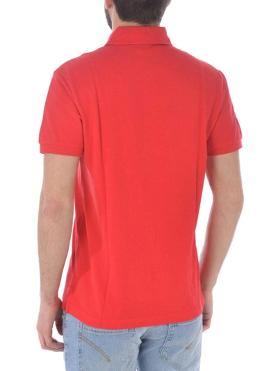 Shop Etro Red Cotton Piquet Polo Shirt